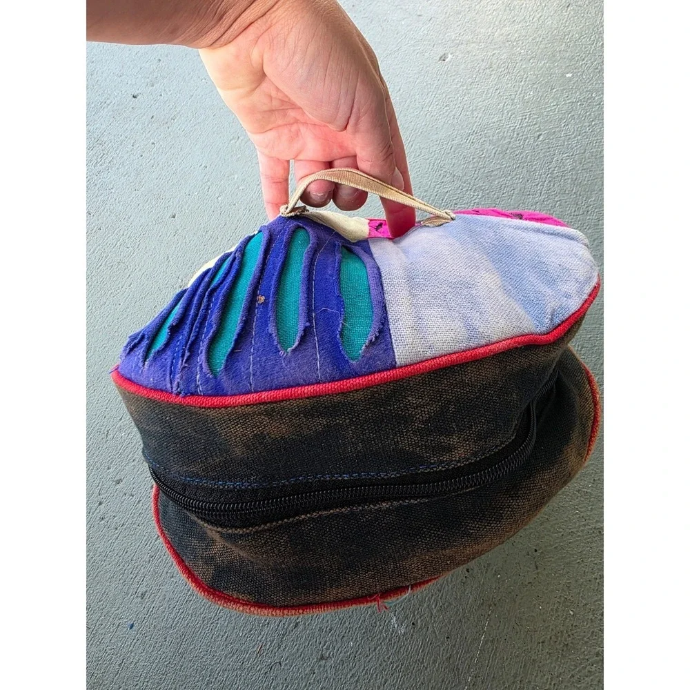 Boho‎ Patchwork Razor Cut Sling Backpack Multi Color Cotton Hippie Festival E2